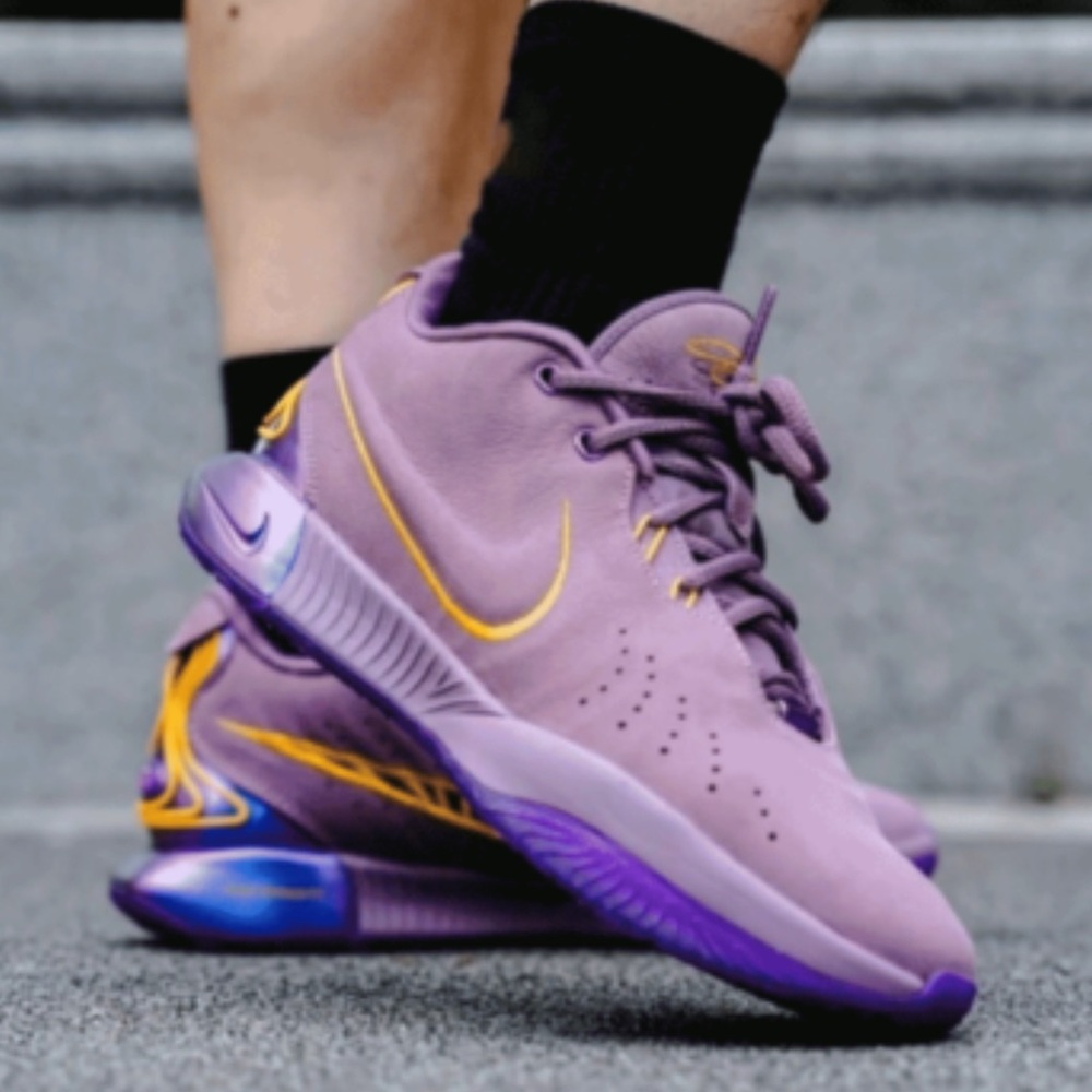 Purple and Yellow Athletic Sneakers 7Y